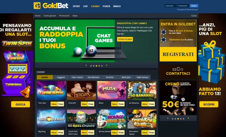Goldbet Casino No deposit bonus